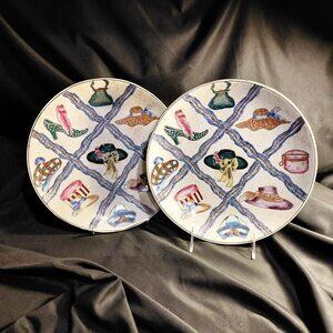 2 VINTAGE "OKLAHOMA IMPORTING CO." 10" PLATES. Quite Lovely